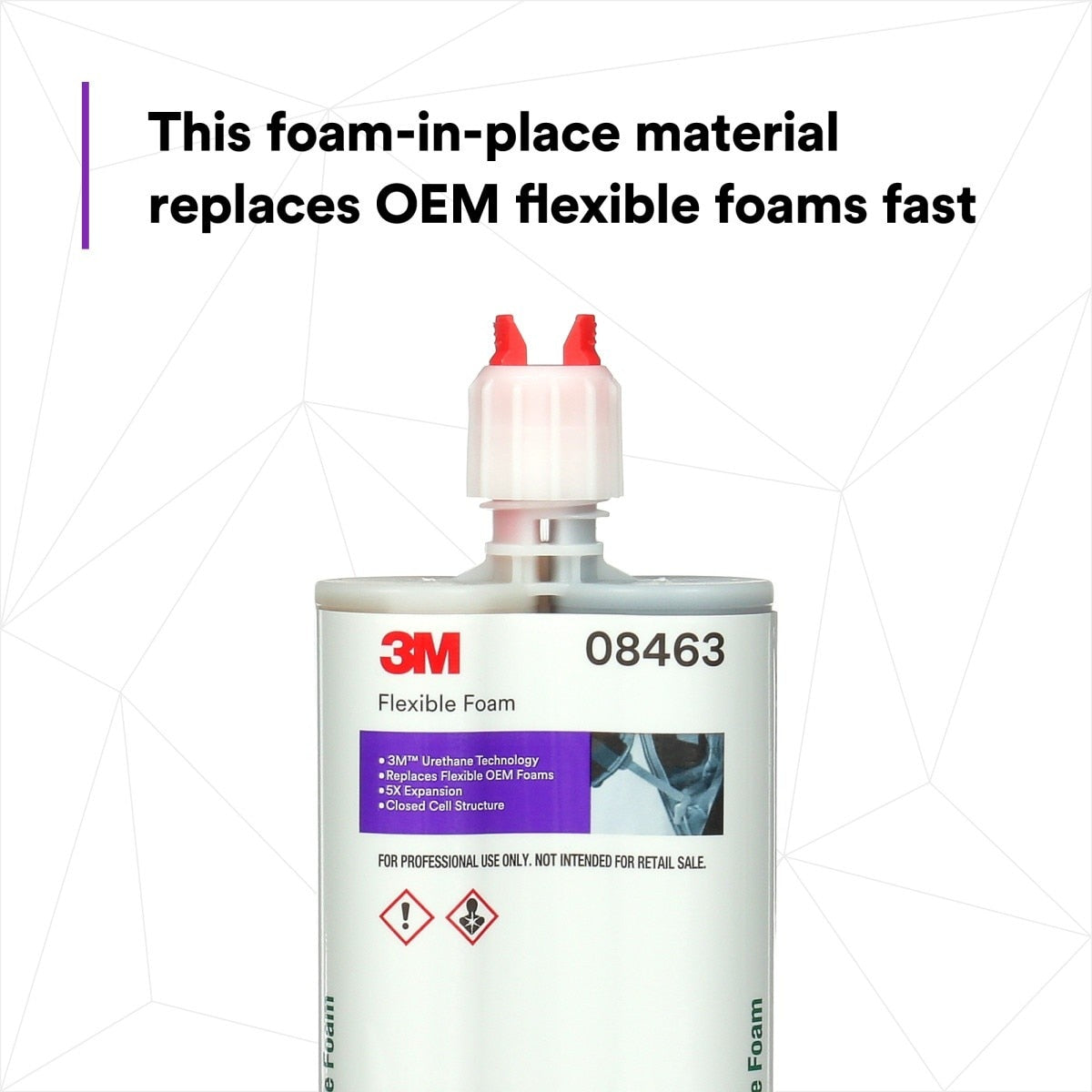 3M 08463 Flexible Foam Two-Part Urethane Sound Deadening Moisture Resistant 200 mL Cartridge (7100045768) (6 Pack) - 4