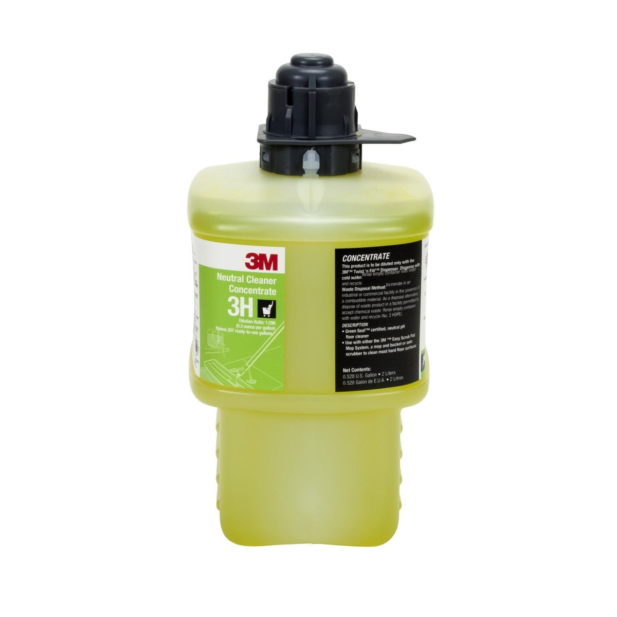 3M Neutral Cleaner Concentrate, Gray Cap, 2 Liter (3H) (7100048759) (6 Pack)