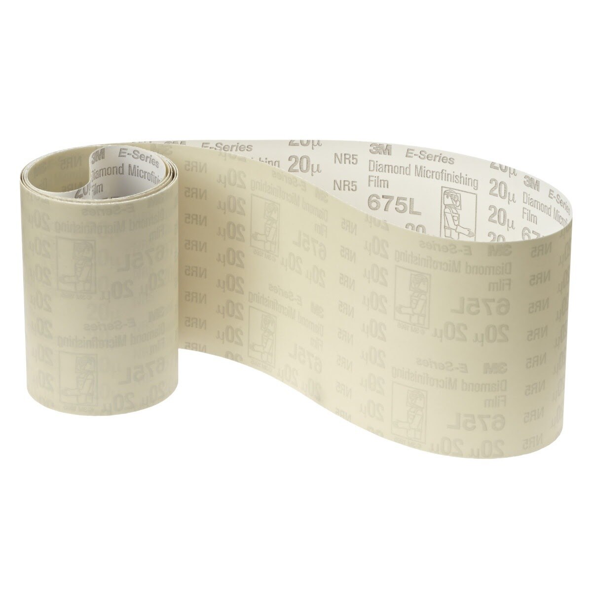 3M 675L Diamond Microfinishing Film Belt, 20 Mic 5MIL, Beige, 4 in x 98-1/2 in (7100052027)
