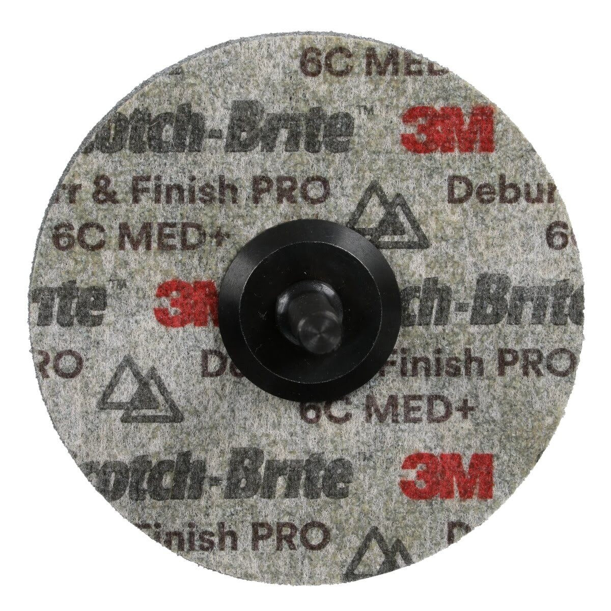 3M DP-UW Scotch-Brite Deburr and Finish PRO Unitized Wheel, Center Hole, Ceramic, Medium+, Gray, 3 in x 1/4 in x 1/4 in (7100053419) (40 Pack) - 4