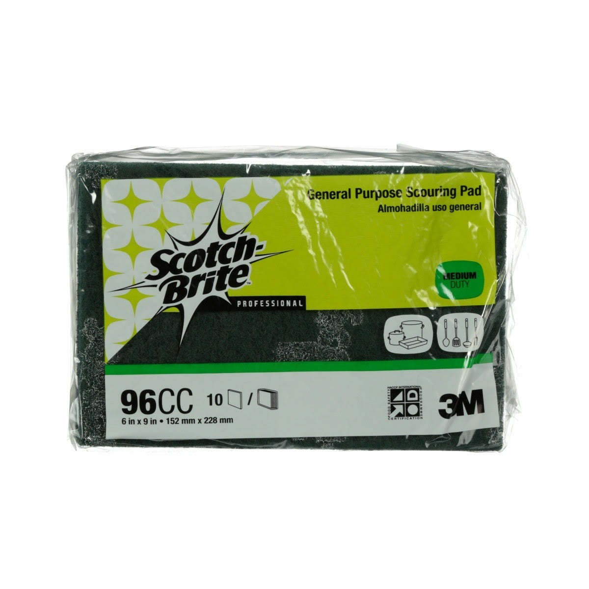 3M 96CC Scotch-Brite General Purpose Scouring Pad, 6 in x 9 in (7100057473) (60 Pack) - 2