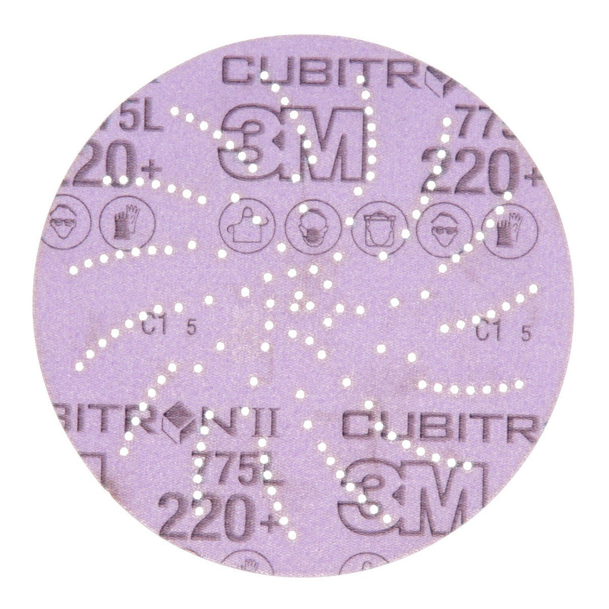 3M 775L Xtract Cubitron II Film Disc 220+ 5 in Die 500LG (7100064270) (50 Pack)