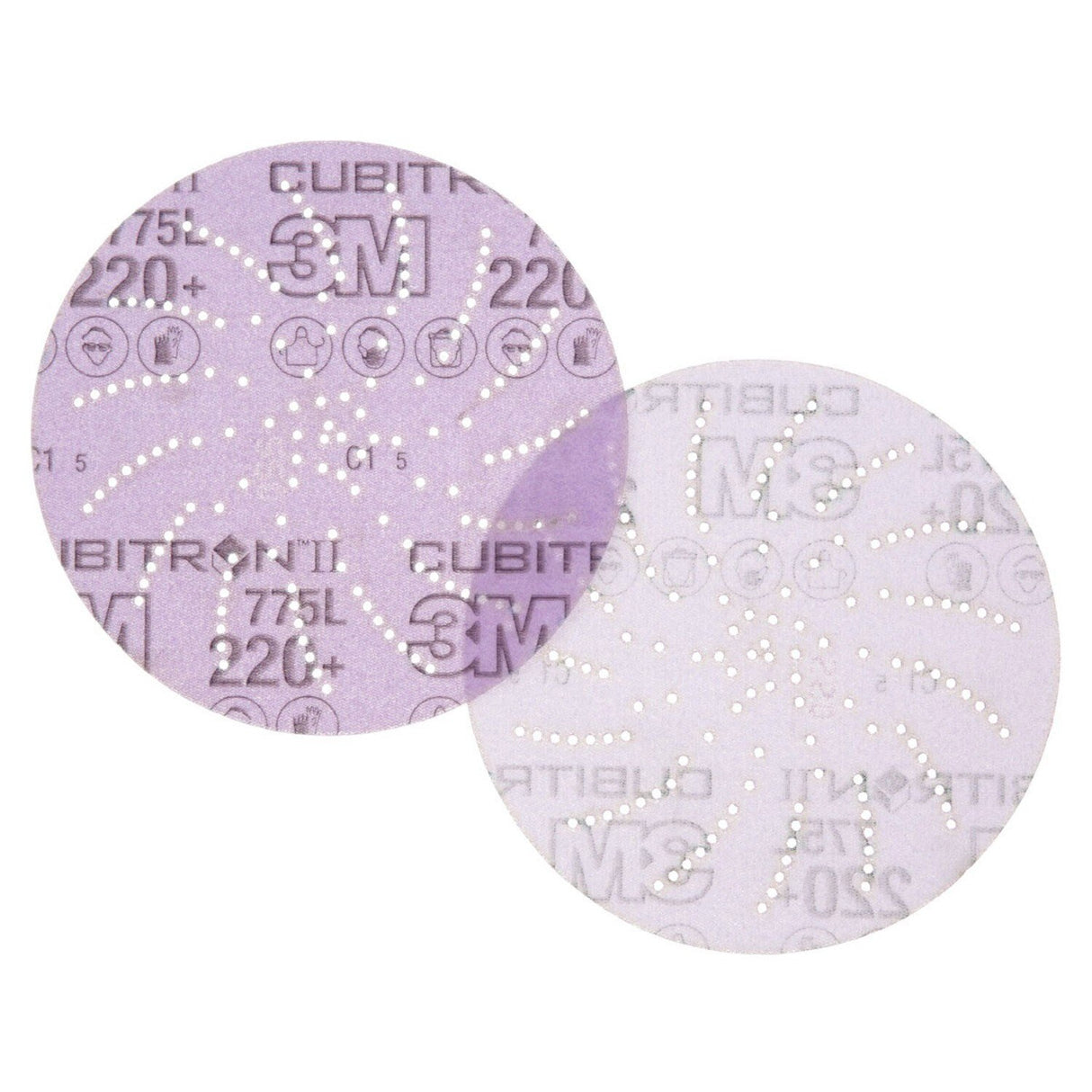 3M 775L Xtract Cubitron II Film Disc 220+ 5 in Die 500LG (7100064270) (50 Pack) - 2