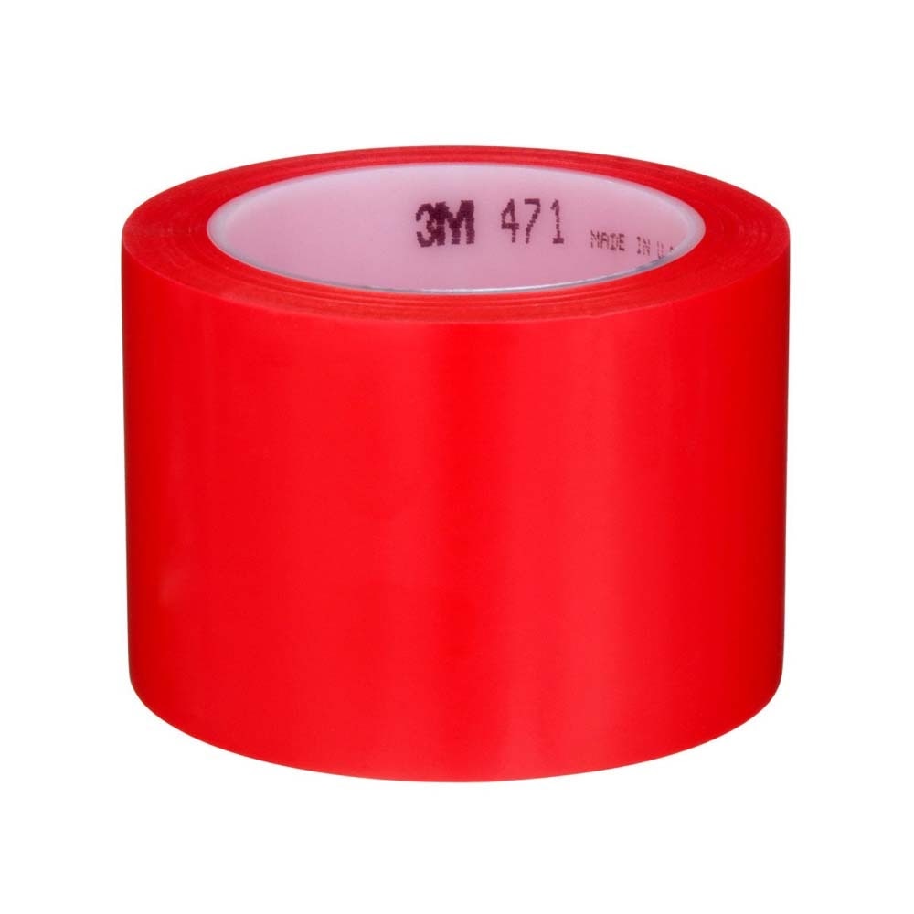 3M 471 471 IW Vinyl Tape Red for Floor Marking, Paint Masking, Color Coding (1 Roll, 3 in x 36 yd) (7100064525)