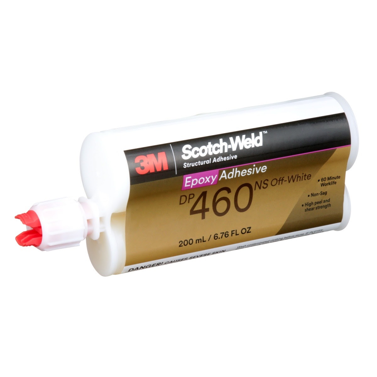 3M DP460NS Scotch-Weld Epoxy Adhesive, Off-White, 200 mL Duo-Pak (7100069441) (12 Pack) - 2