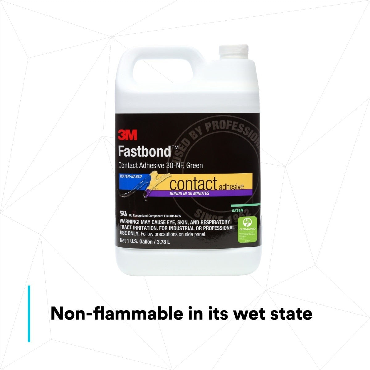 3M 30NF Fastbond Contact Adhesive, Water-Based, Green, 1 Gallon Can (7100071654) (4 Pack) - 10