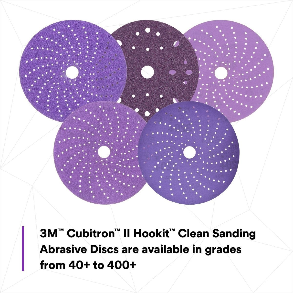 3M 737U 31370 Cubitron II Hookit Clean Sanding Abrasive Disc, 6 in, 40 Plus Grit, Purple (7100073549) (100 Pack) - 5