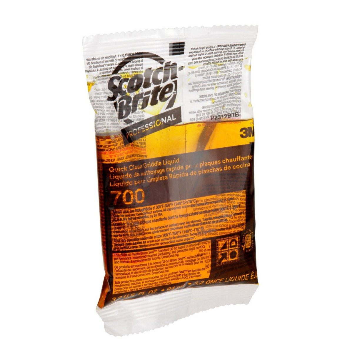3M 700-40 B0070MSX6Y Scotch-Brite Quick Clean Griddle Cleaning Liquid, Orange, 3.2 oz Packets, for hot or cool griddles (7100074067) (40Pack) - 2