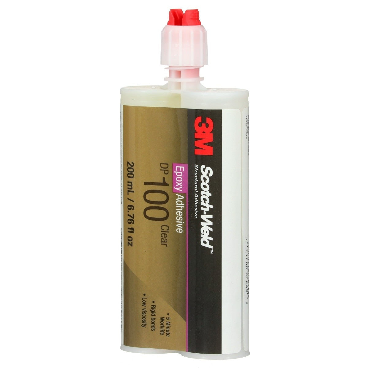 3M Scotch-Weld Epoxy Adhesive DP100 Clear Two-Part Fast Cure Rigid Epoxy 200 mL 6.76 fl oz Duo-Pak (DP100) (7100075490) (12 Pack) - 4