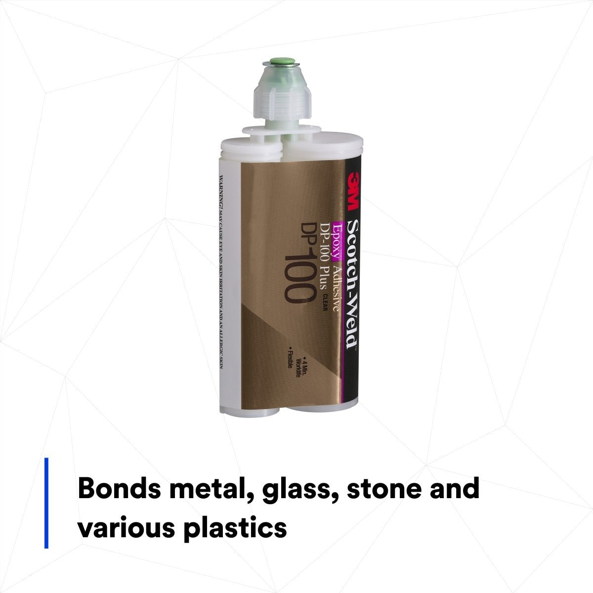 3M Scotch-Weld Epoxy Adhesive DP100 Clear Two-Part Fast Cure Rigid Epoxy 200 mL 6.76 fl oz Duo-Pak (DP100) (7100075490) (12 Pack) - 10