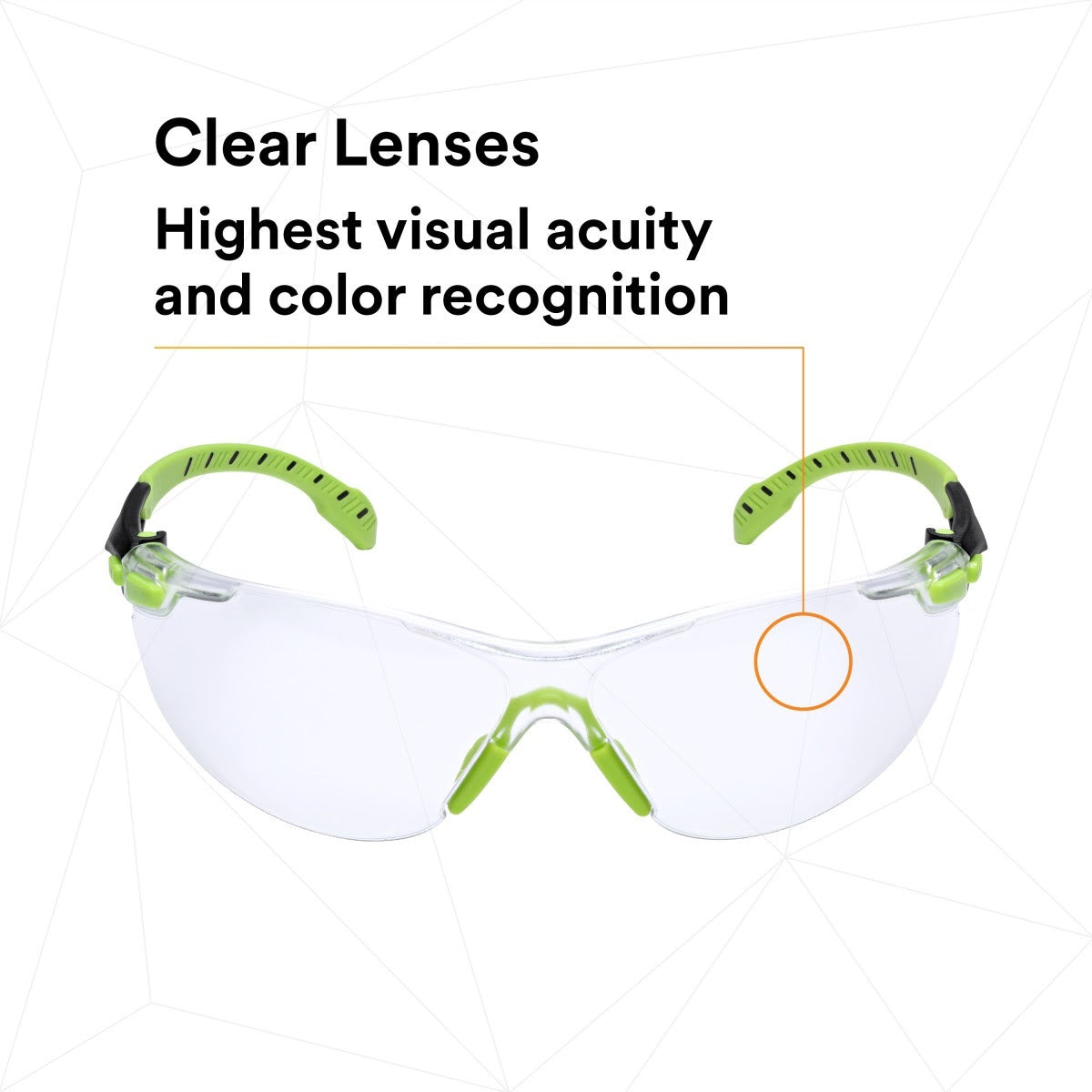 3M S1201SGAF Solus 1000 Safety Glasses, Clear Polycarbonate Lens, Scotchgard Anti-Fog Anti-Scratch, Green/Black Half-Frame, Padded Temples, Soft Nosebridge, ANSI Z87.1 UV Protection (7100079049) (20 Pack) - 6