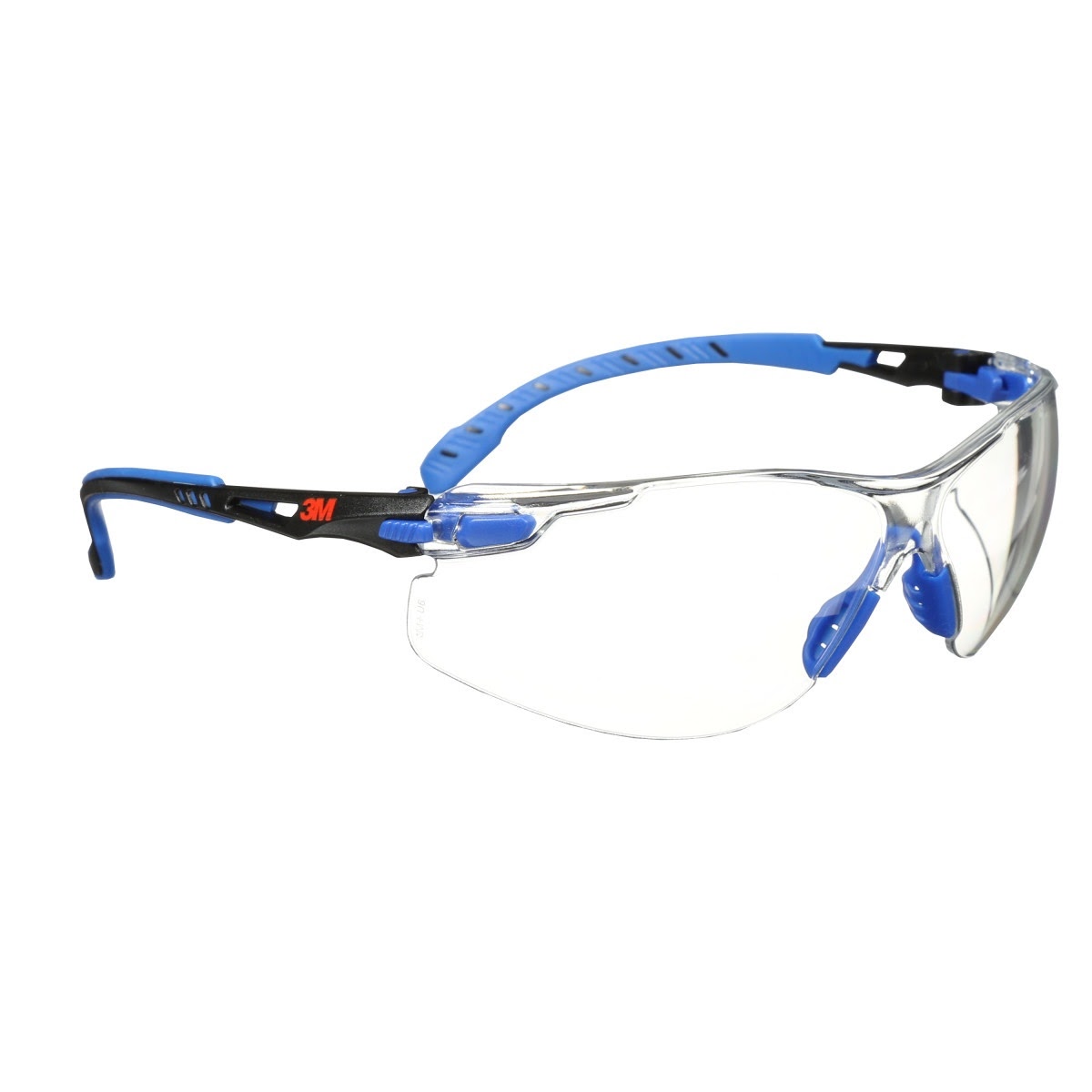 3M S1101SGAF Solus Safety Glasses, 1000 Series, Clear Lens, Blue/Black Frame, ANSI Z87 Impact Rated, Anti-Fog (7100079183)