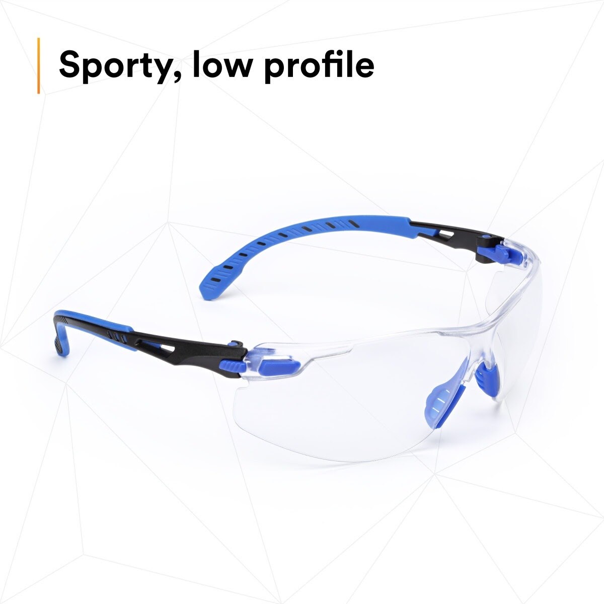 3M S1101SGAF Solus Safety Glasses, 1000 Series, Clear Lens, Blue/Black Frame, ANSI Z87 Impact Rated, Anti-Fog (7100079183) - 6