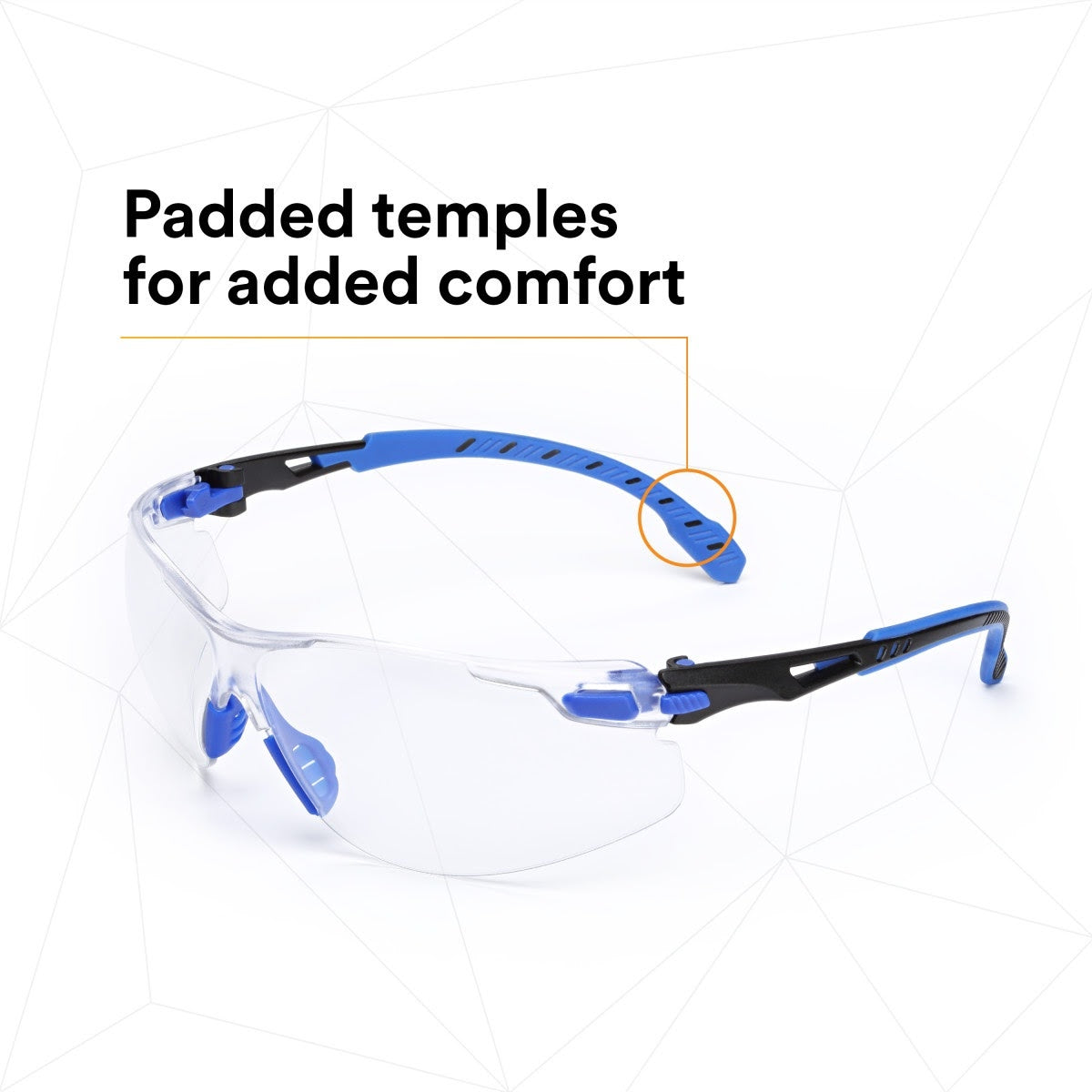 3M S1101SGAF Solus Safety Glasses, 1000 Series, Clear Lens, Blue/Black Frame, ANSI Z87 Impact Rated, Anti-Fog (7100079183) - 7
