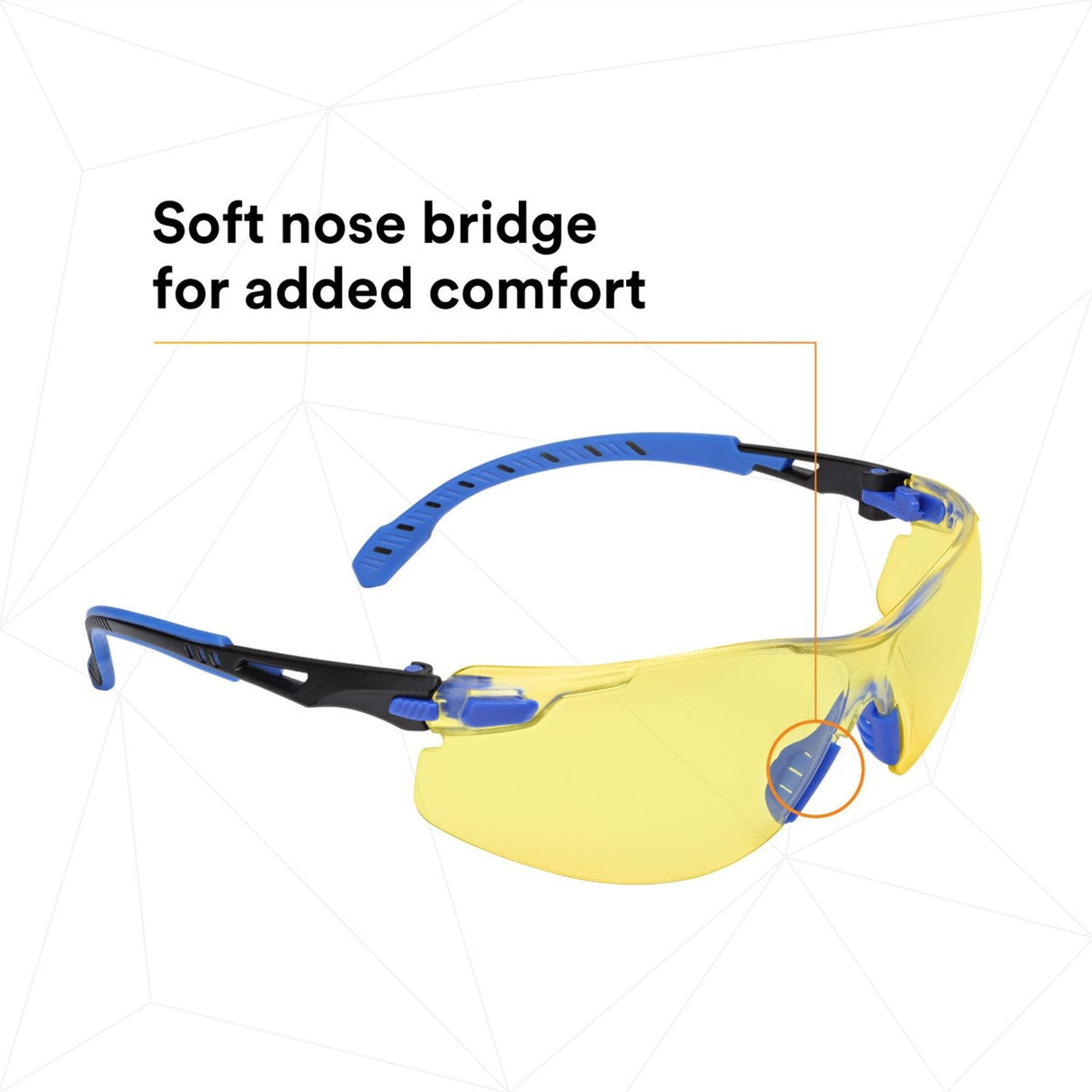 3M S1103SGAF Solus Safety Glasses 1000 Series Anti-Fog Amber Lens Blue/Black Frame ANSI Z87.1 (7100079185) (20 Pack) - 8