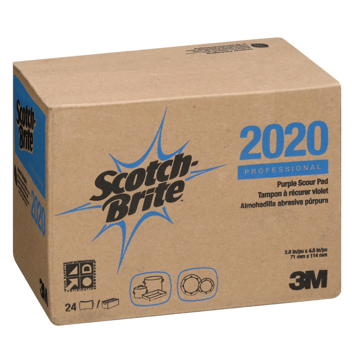 3M Scotch-Brite Purple Scouring Pad 2020, 2-13/16 in x 4-1/2 in (7100080174) (24 Pack) - 4
