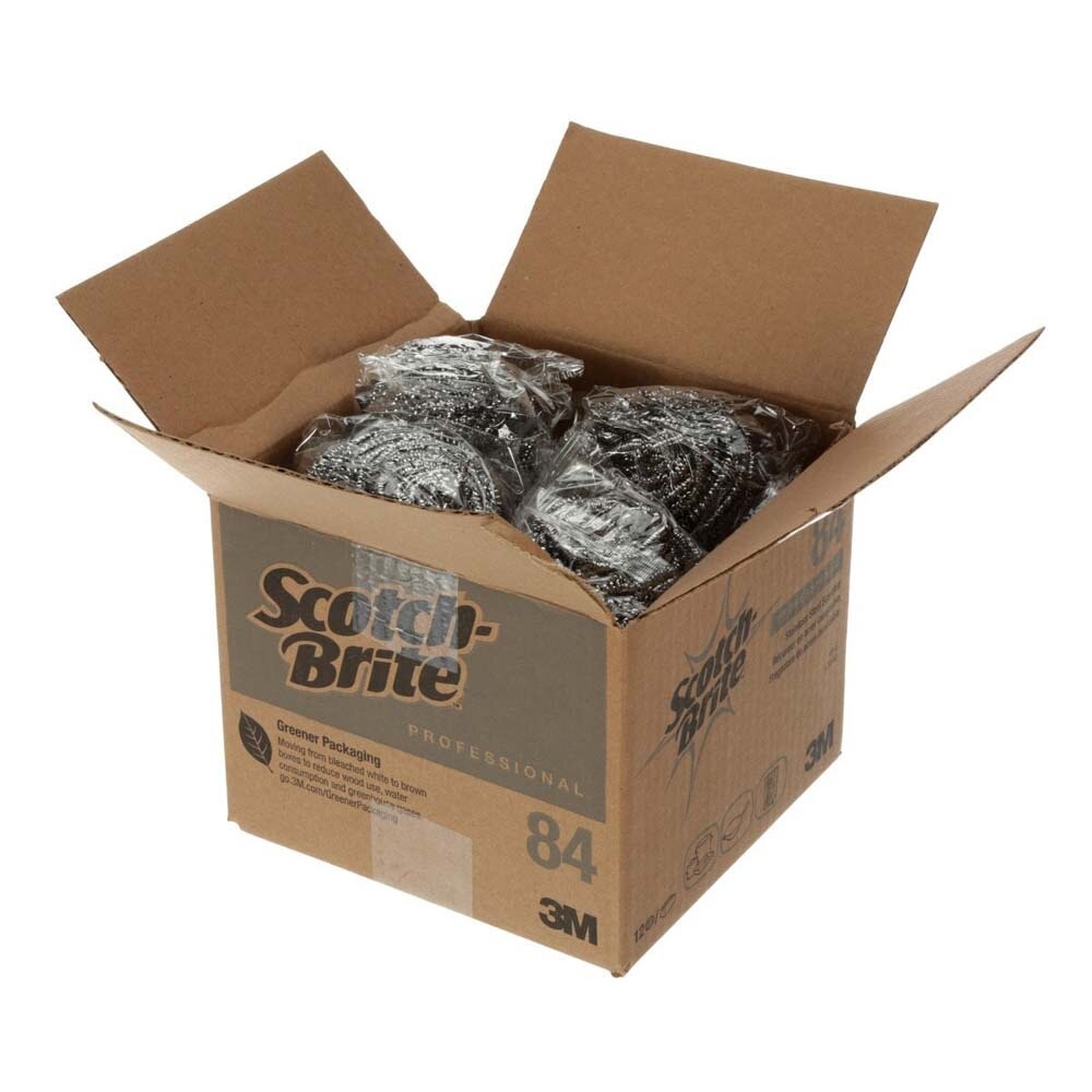 3M 84 Scotch-Brite Stainless Steel Scrubber , heavy-duty metal scrub ball for pots, pans and grills (7100083743) - 6