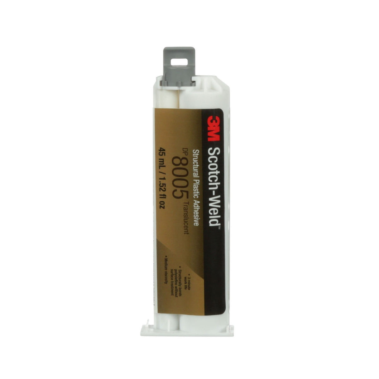 3M 8005 Structural Plastic Adhesive DP8005, Black, 45 mL Duo-Pak (7100089475) (12 Pack) - 3