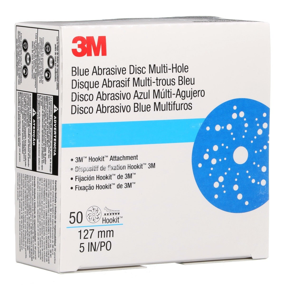 3M 321U 36161 Hookit Blue Abrasive Disc, Multi-hole, 5 in, 180 Grit (7100090978) (200 Pack) - 4