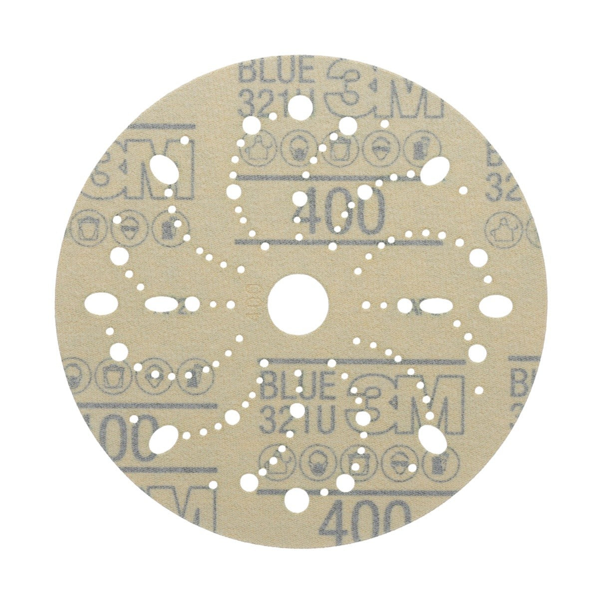 3M 321U 36181 Hookit Blue Abrasive Disc, Multi-Hole, 6 in, 400 Grade (7100091098) (200 Pack) - 2
