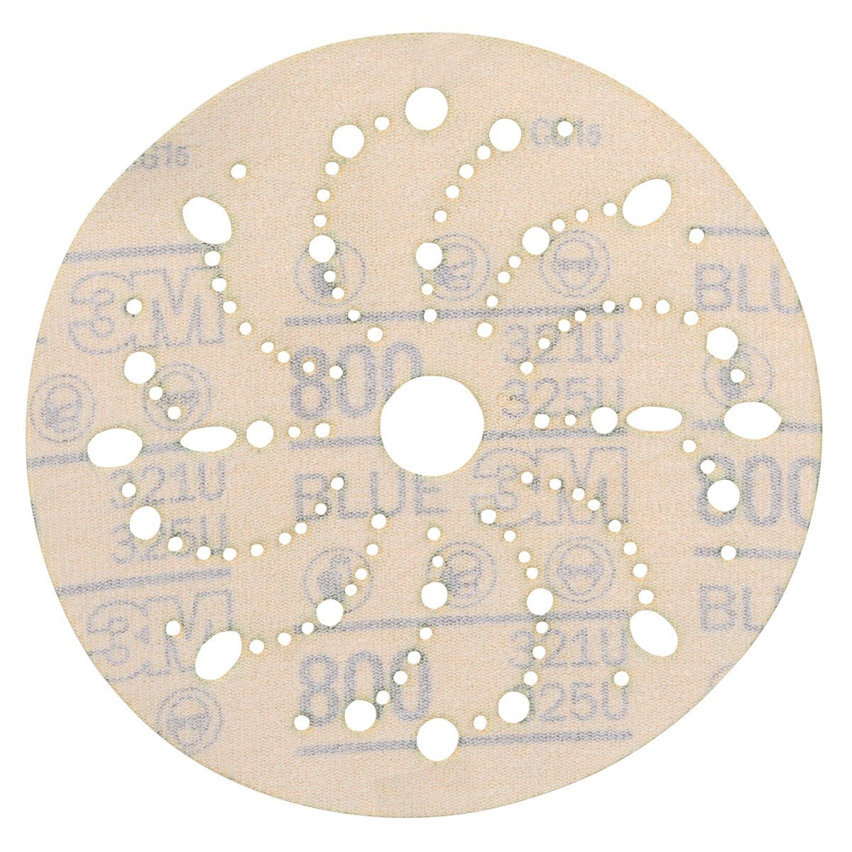 3M 321U 36184 Hookit Blue Abrasive Disc, Multi-Hole, 6 in, 800 Grit (7100091111) (200 Pack) - 3