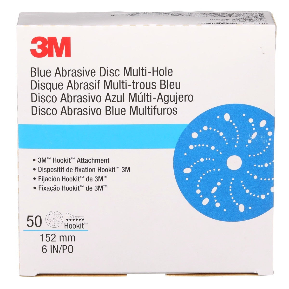 3M 321U 36184 Hookit Blue Abrasive Disc, Multi-Hole, 6 in, 800 Grit (7100091111) (200 Pack) - 8