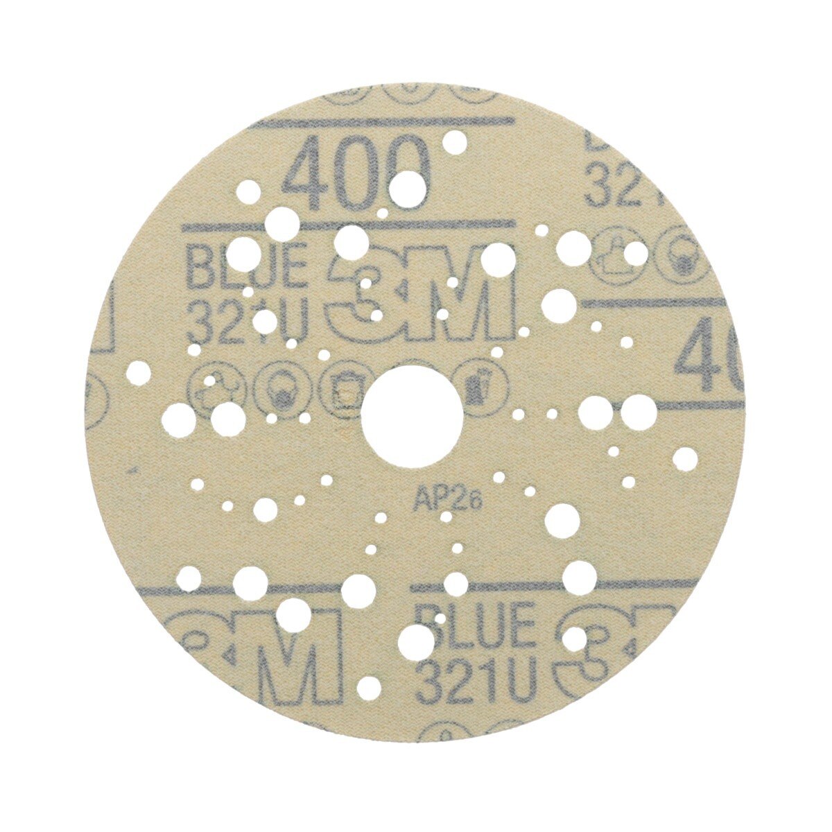 3M 321U 36166 Hookit Blue Abrasive Disc, 400 Grit, Multi-Hole, 5 in Diameter (7100091239) (200 Pack) - 5