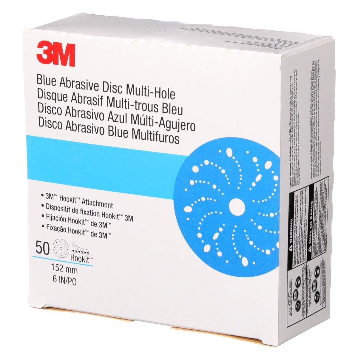 3M 321U 36172 Hookit Blue Abrasive Disc, Multi-Hole, 6 in, 80 Grade (7100091244) (200 Pack) - 8