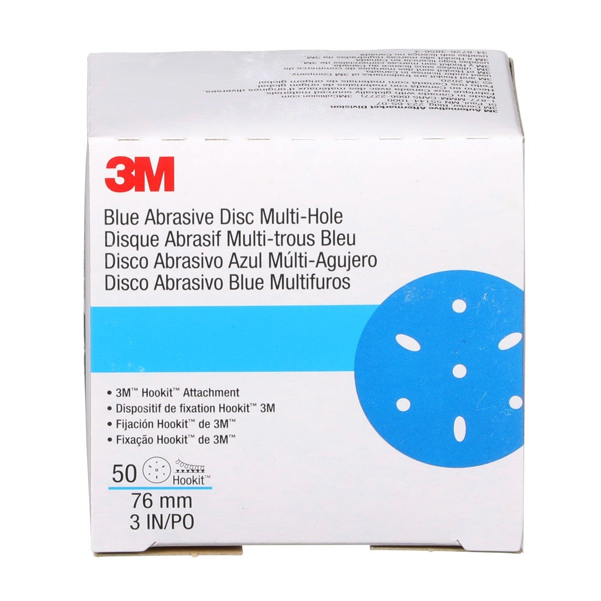 3M 321U 36142 Hookit Blue Abrasive Disc, Multi-hole, 3 in, 80 Grit (7100091341) (200 Pack) - 6