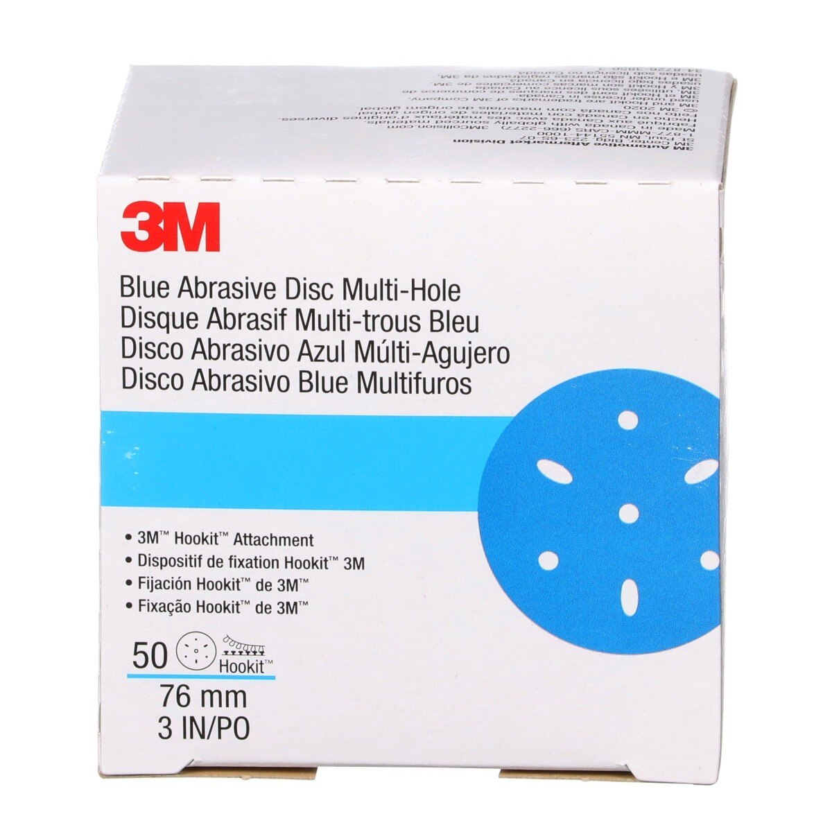 3M 321U 36146 Hookit Blue Abrasive Disc, Multi-hole, 3 in, 180 Grade (7100091344) (200 Pack) - 3