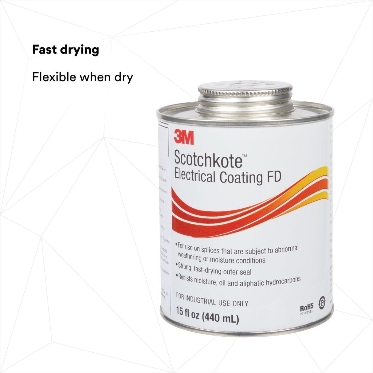 3M Scotchkote Electrical Coating FD, Fast-Drying Liquid Flexible Sealant and Bonding Agent, Self-Contained Applicator, 15 fl oz Can (SCOTCHKOTE FD) (7100095977) (10 Pack) - 2