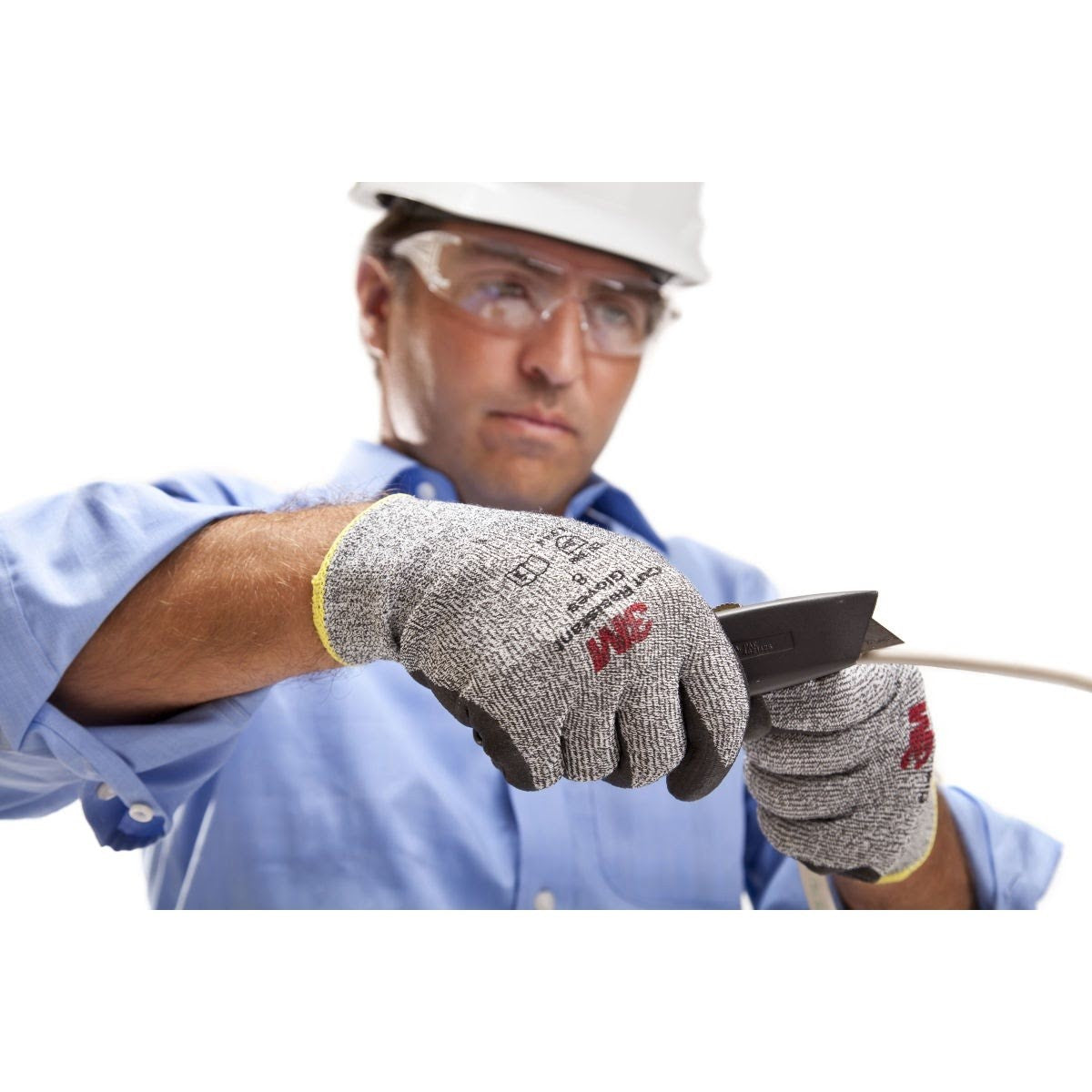 3M Comfort Grip Cut Resistant Gloves, ANSI 2, Medium, Gray (CGM-CRE) (7100097229) (1 Pair) (6 Pack) - 2