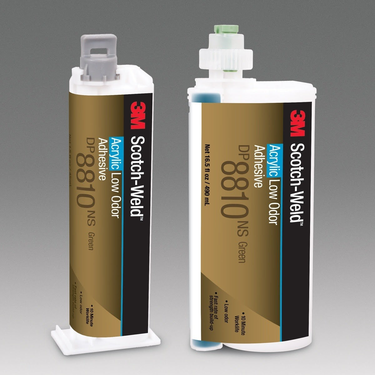 3M DP8810NS Scotch-Weld Low Odor Acrylic Adhesive, Green, 45 mL Duo-Pak (7100097574) (12 Pack) - 3