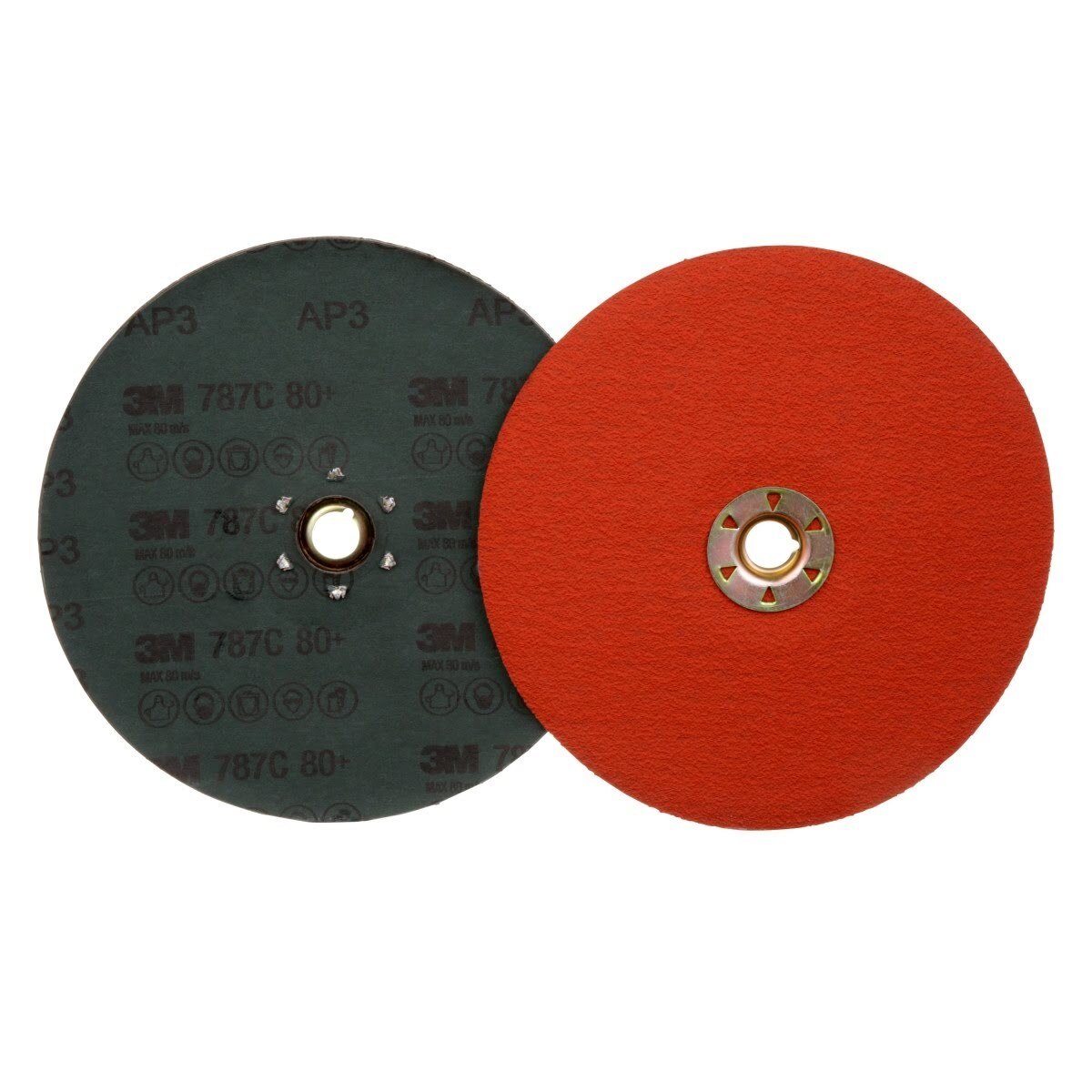 3M 787C Fibre Disc, TN Quick Change, Precision Shaped Ceramic, 80+, Orange, 7 in (7100099279) (100 Pack) - 2