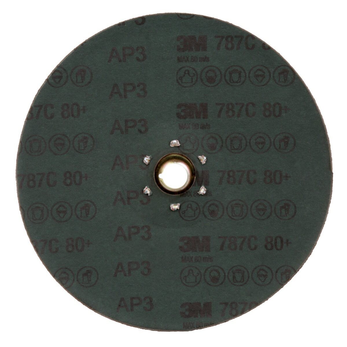 3M 787C Fibre Disc, TN Quick Change, Precision Shaped Ceramic, 80+, Orange, 7 in (7100099279) (100 Pack) - 5