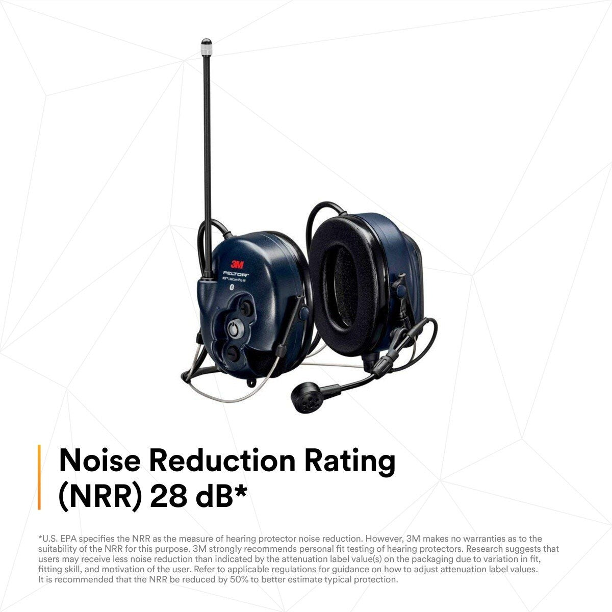 3M MT73H7B4D10NA PELTOR WS LiteCom PRO III Neckband Headset with Built-In Two-Way Radio and Bluetooth (7100099581) - 3