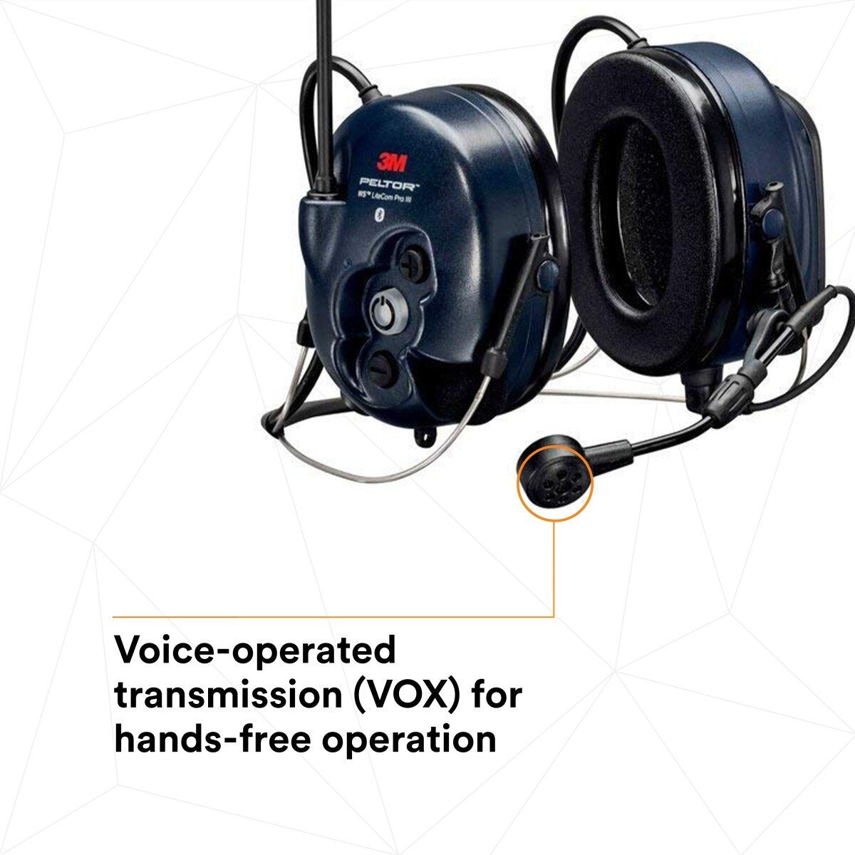 3M MT73H7B4D10NA PELTOR WS LiteCom PRO III Neckband Headset with Built-In Two-Way Radio and Bluetooth (7100099581) - 4