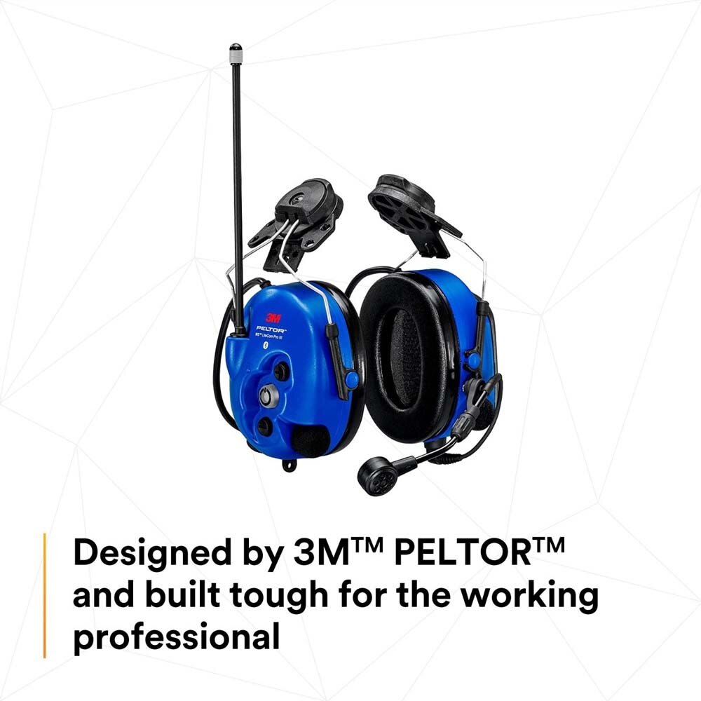 3M 7100099785 PELTOR WS LiteCom PRO III Headset, Intrinsically Safe, Hard Hat Attached, Professional Grade Durability, Wireless Two-Way Communication Radio, Bluetooth, Boom Microphone, Blue, MT73H7P3E4D10NA-50 - 4