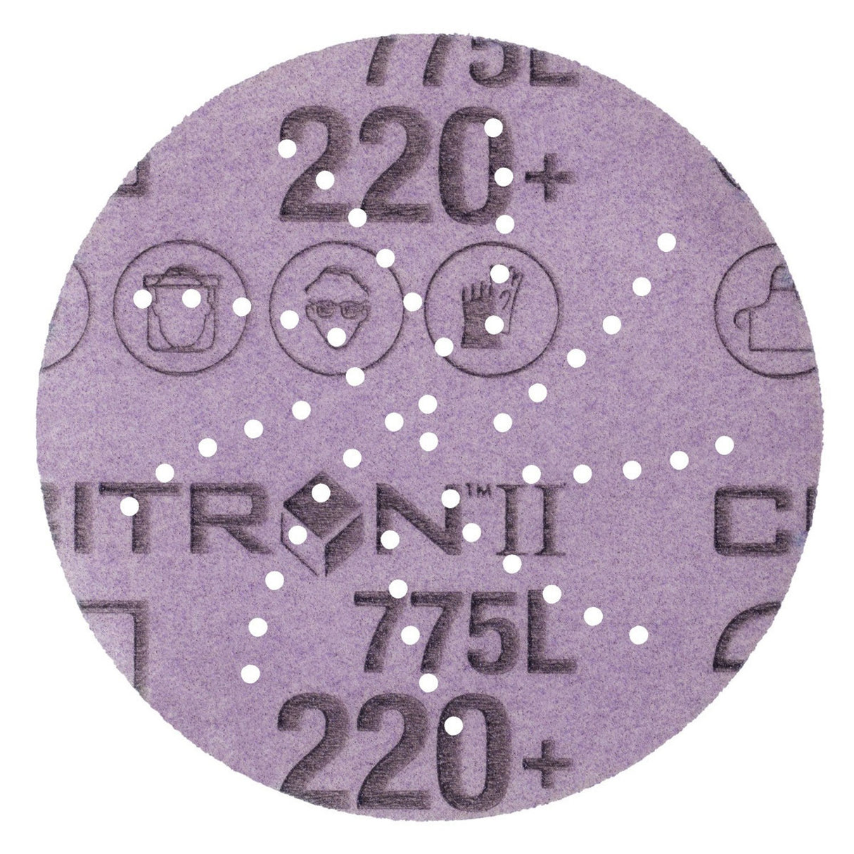 3M 775L Cubitron II Hookit Film Disc, 220+, Purple, 3 in, 300DS, 53-Hole (7100106716) (250 Pack)