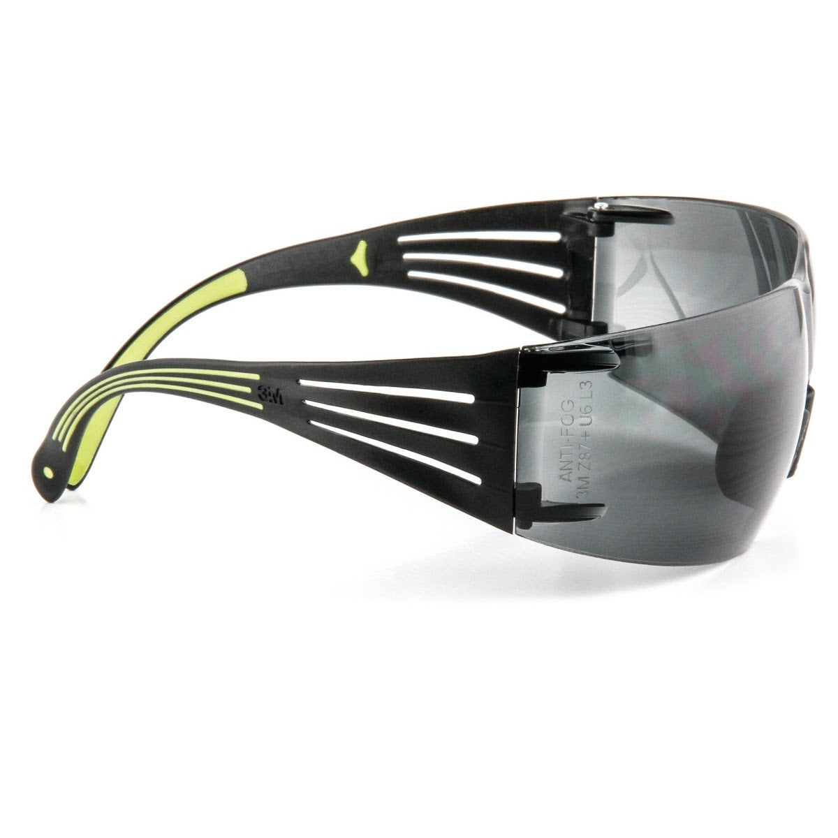 3M SF402AF SecureFit 400 Series Safety Glasses, Anti Fog Anti Scratch, Gray Lens, Black Green Frame (7100112433) (20 Pack) - 9