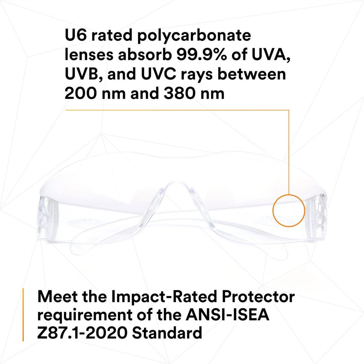 3M 7100112434 Tekk Virtua Anti-Fog Safety Glasses, Clear Frame and Lens (20 Pack) - 8