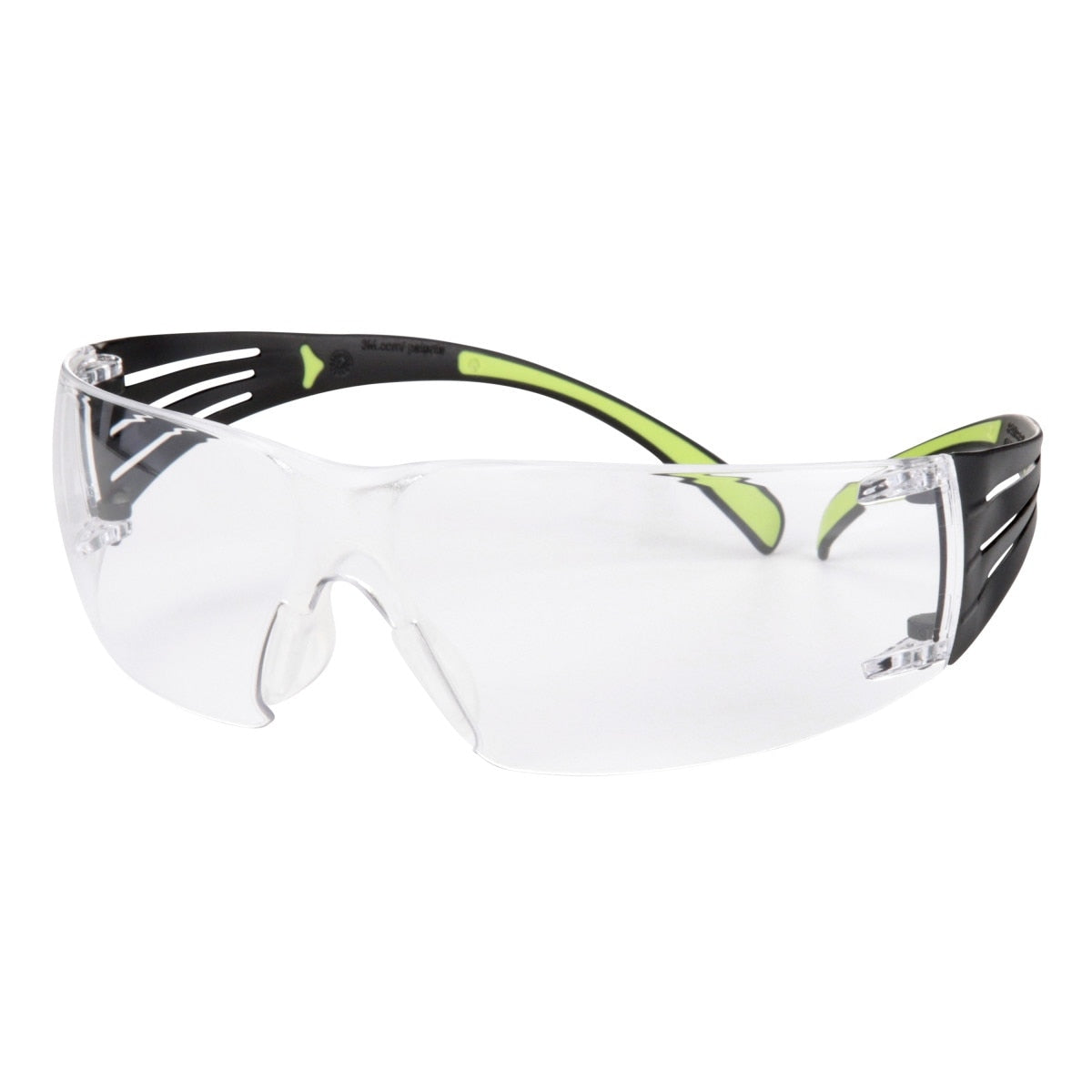 3M SF401AF SecureFit Safety Glasses, 400 Series, Clear Lens, Anti-Fog Anti-Scratch, Green/Black Frame, Polycarbonate, ANSI Z87, UV Protection (7100112435) - 2