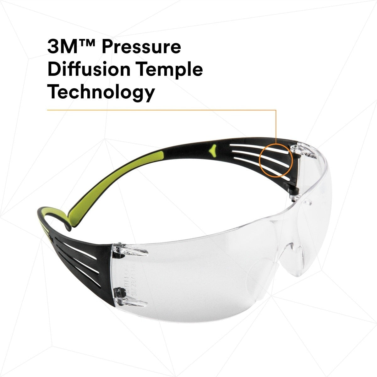 3M SF401AF SecureFit Safety Glasses, 400 Series, Clear Lens, Anti-Fog Anti-Scratch, Green/Black Frame, Polycarbonate, ANSI Z87, UV Protection (7100112435) - 5