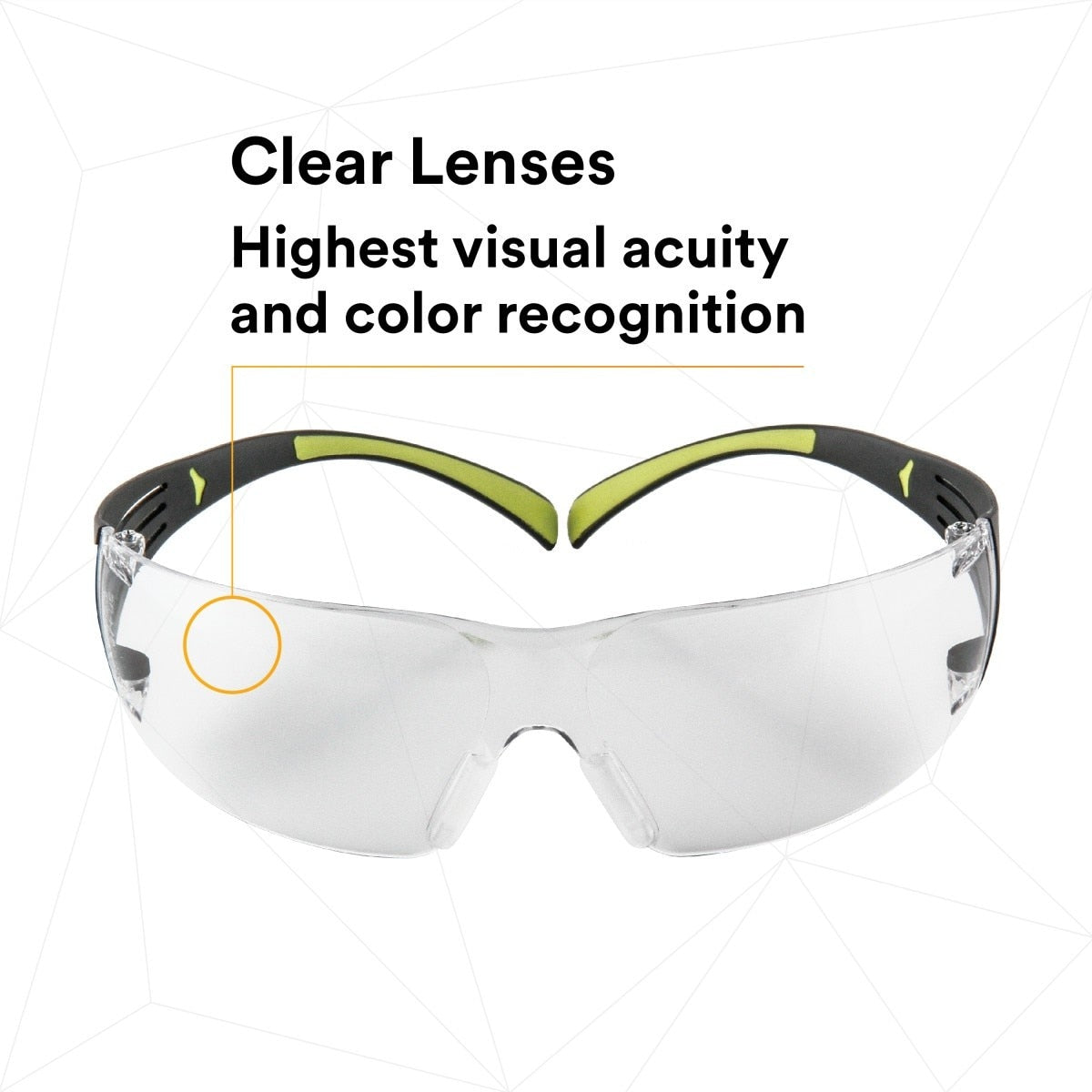 3M SF401AF SecureFit Safety Glasses, 400 Series, Clear Lens, Anti-Fog Anti-Scratch, Green/Black Frame, Polycarbonate, ANSI Z87, UV Protection (7100112435) - 6