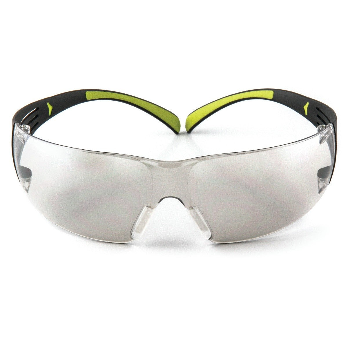 3M SF410AS SecureFit Anti-Scratch Indoor/Outdoor Mirror Lens Safety Glasses, Green/Black Frame, ANSI Z87 (SF410AS) (7100112436) (Case of 20) (20 Pack)