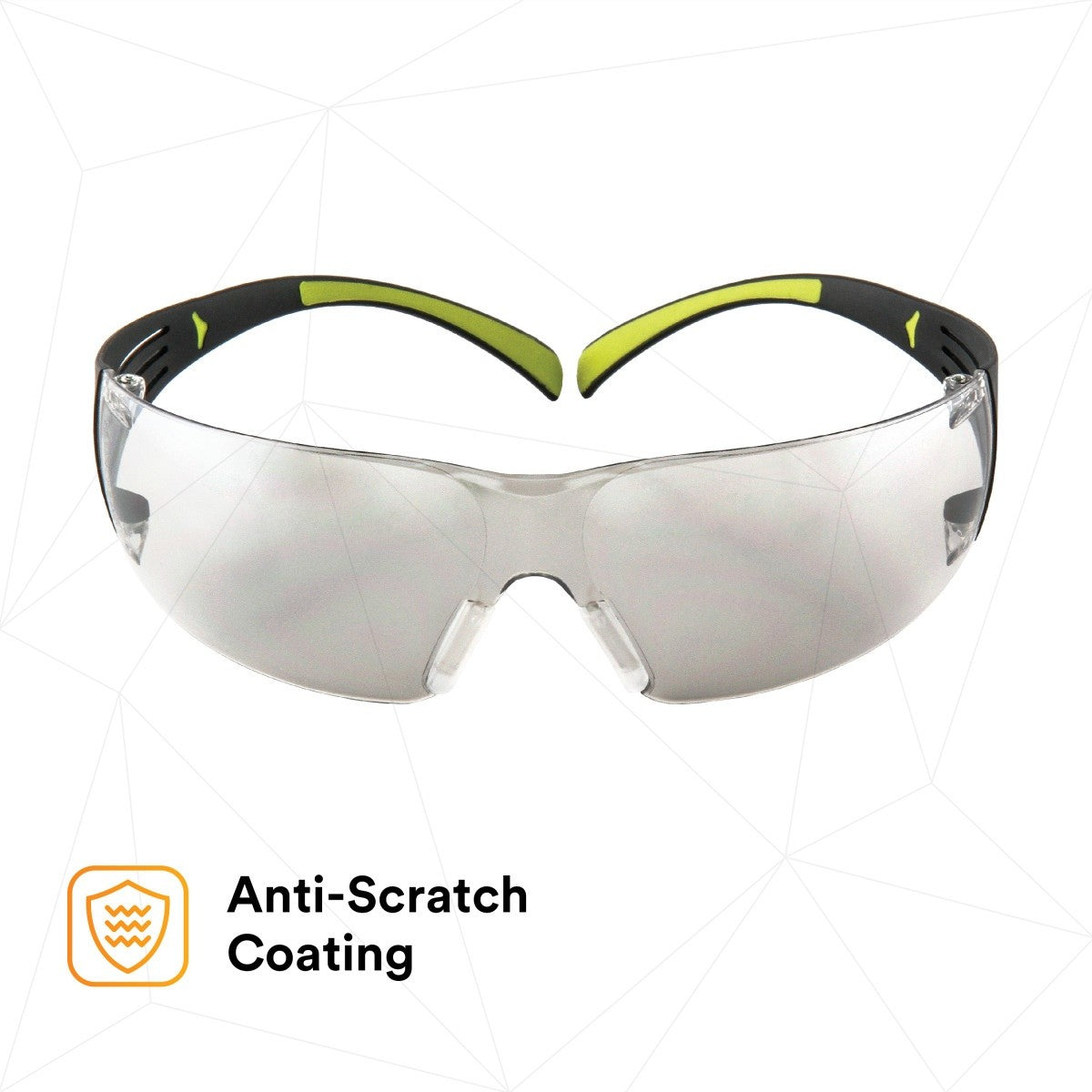 3M SF410AS SecureFit Anti-Scratch Indoor/Outdoor Mirror Lens Safety Glasses, Green/Black Frame, ANSI Z87 (SF410AS) (7100112436) (Case of 20) (20 Pack) - 5