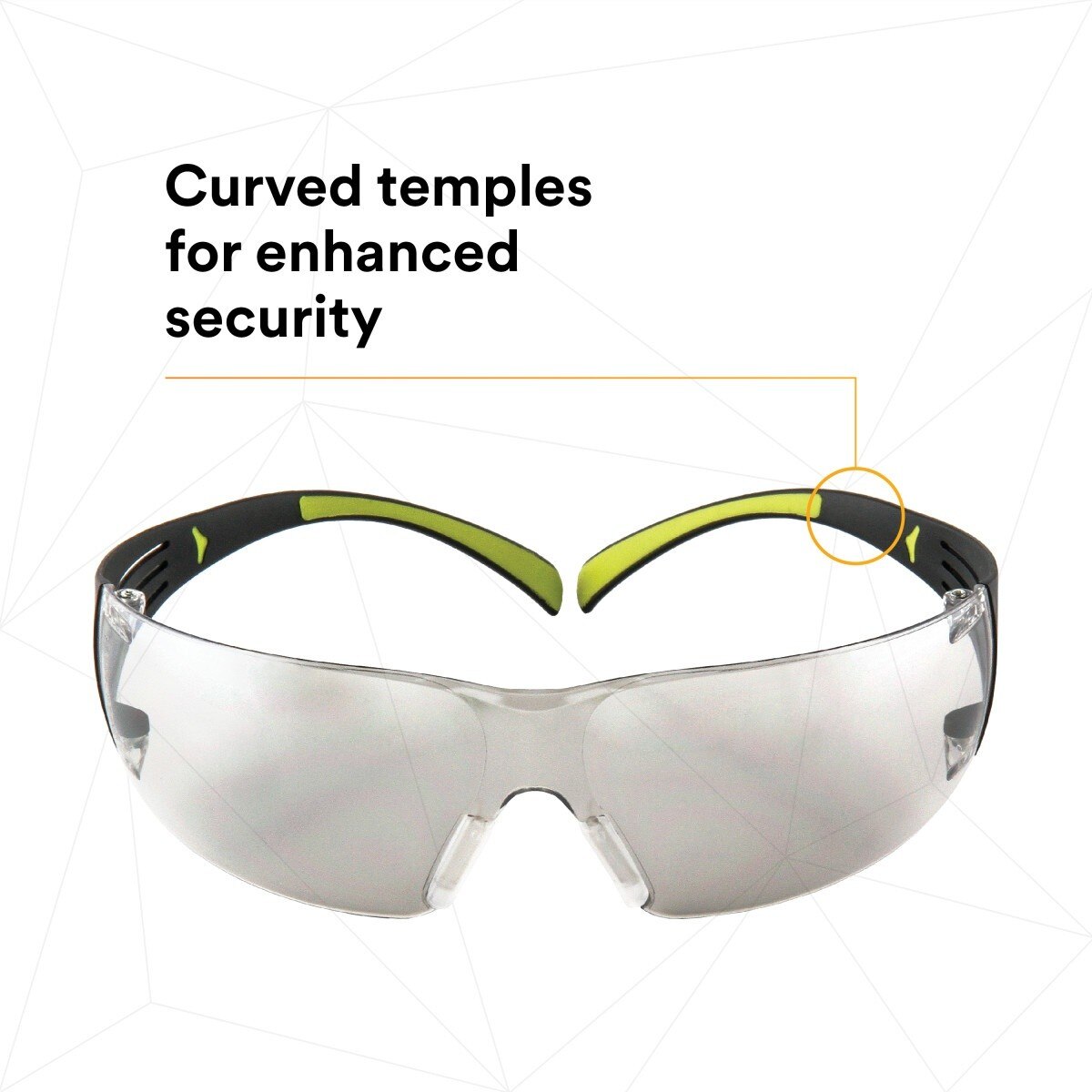 3M SF410AS SecureFit Anti-Scratch Indoor/Outdoor Mirror Lens Safety Glasses, Green/Black Frame, ANSI Z87 (SF410AS) (7100112436) (Case of 20) (20 Pack) - 7