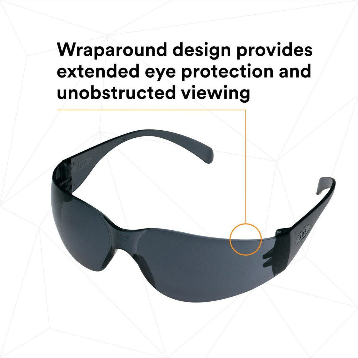 3M 11327-00000-20 11327 Virtua Safety Glasses, Gray Hard Coat Lens, Gray Frame, Unisex, ANSI Z87.1, UV Protection, Wraparound (7100114636) (20 Pack) - 4