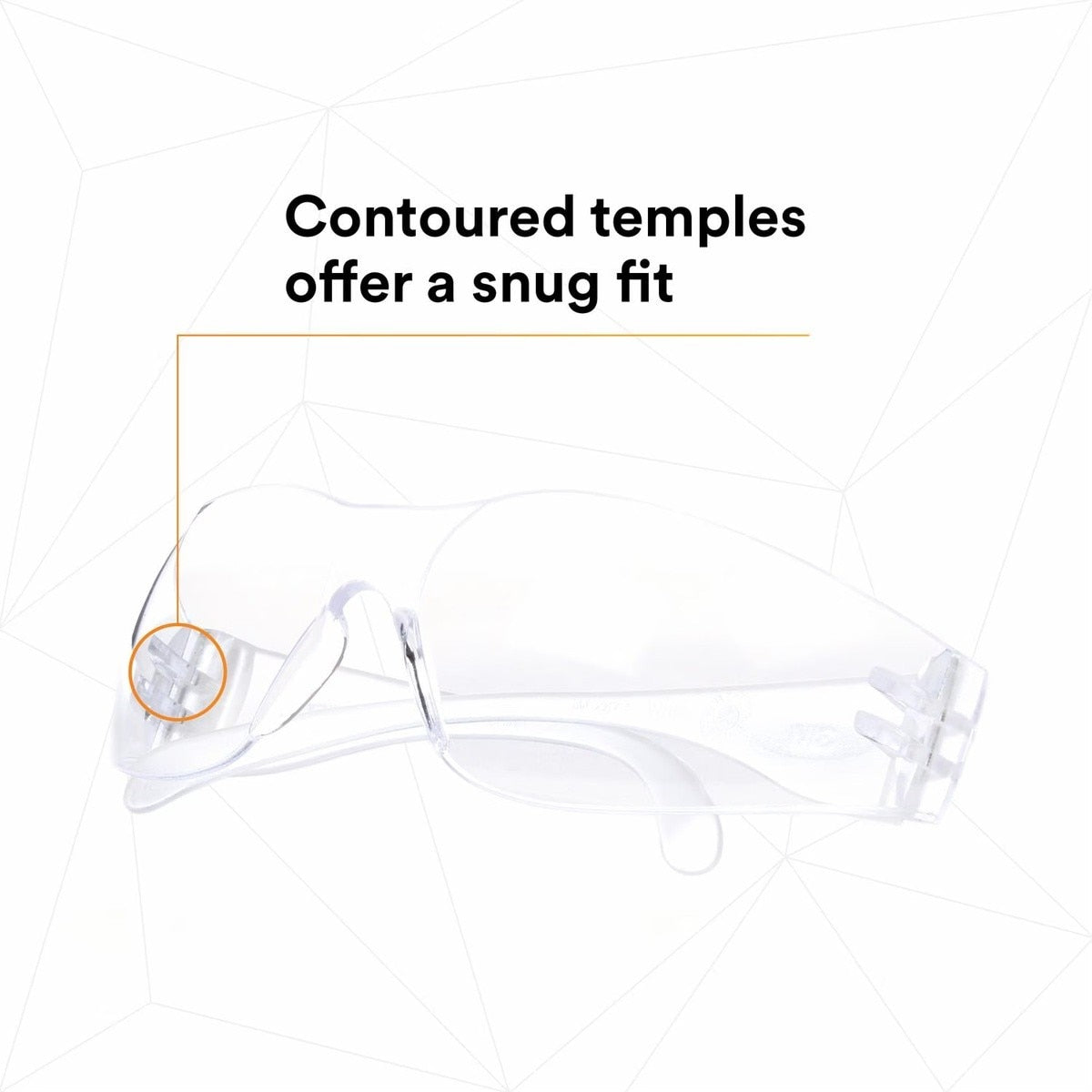 3M 7100114652 Virtua Safety Glasses Clear Lens Clear Frame Uncoated ANSI Z87 (100 Pack) - 4