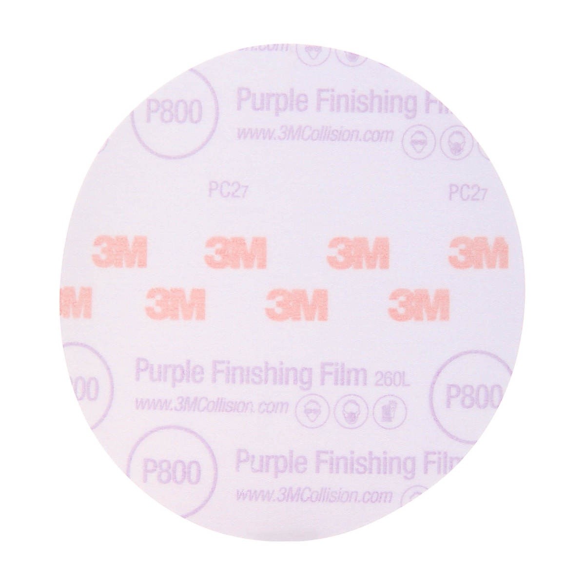 3M 260L 30670 Hookit Purple Finishing Film Abrasive Disc, P800, 6 in (7100122792) (200 Pack) - 2